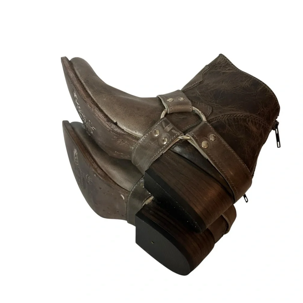 Freebird by Steven Womens Santiago Distressed Leather Harness Boots Size 8 - Picture 8 of 10